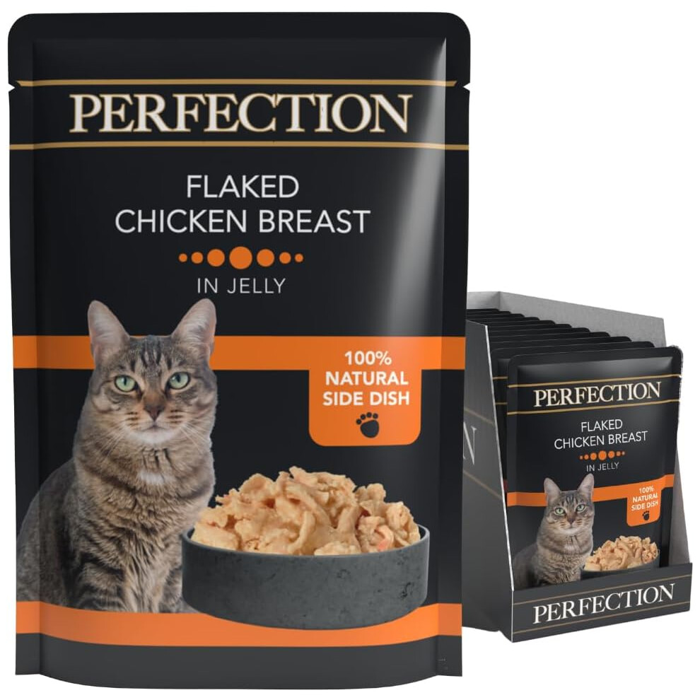 HiLife Perfection Adult Wet Cat Food, Flaked Chicken Breast in Jelly, Grain Free & Made With 100% Natural Ingredients (18 Pouches x 70g)