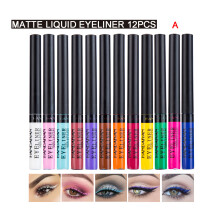(A) 12pcs/set Liquid Eyeliner Smudge-proof Art Makeup
