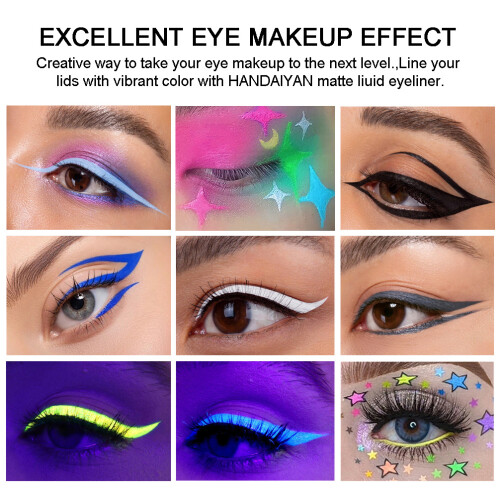 (A) 12pcs/set Liquid Eyeliner Smudge-proof Art Makeup 2