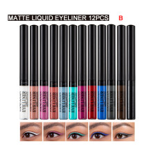 (B) 12pcs/set Liquid Eyeliner Smudge-proof Art Makeup