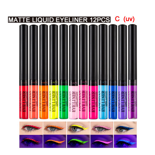(C) 12pcs/set Liquid Eyeliner Smudge-proof Art Makeup