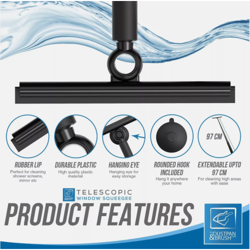Telescopic Window Squeegee Cleaning Pole Extendable Cleaner Glass 2
