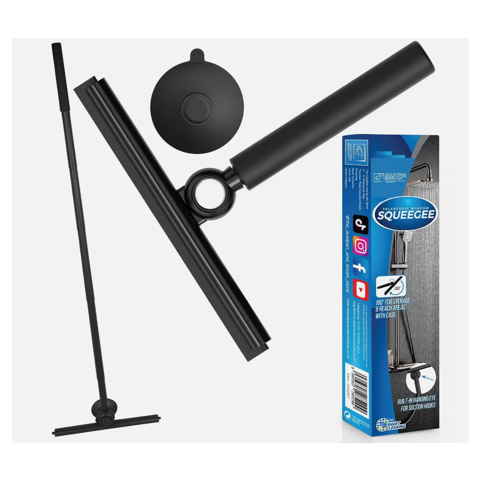 The Dustpan & Brush Store Telescopic Window Squeegee Cleaning Pole Extendable Cleaner Glass