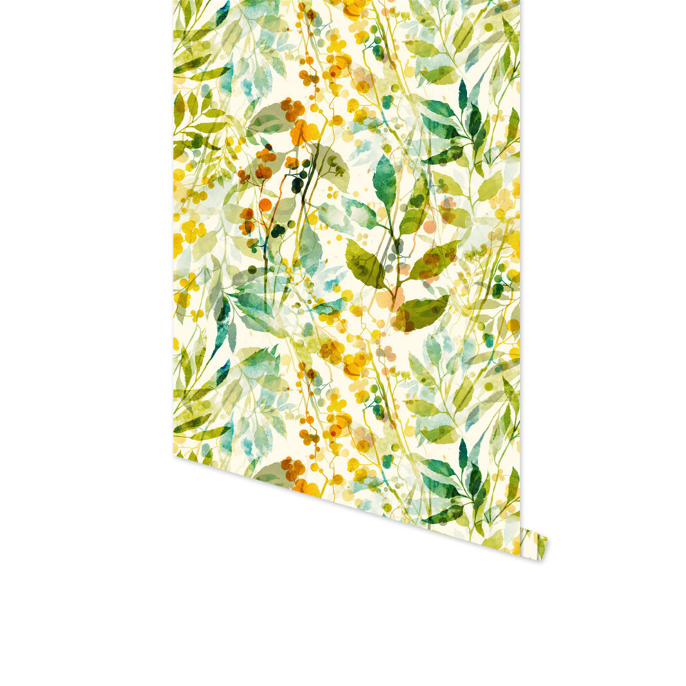 (Rw266) Peel And Stick Removable Wallpaper Botanical Print, Self-Adhesive Floral And Leaf Wall Murals, Use As Wall Paper, Contact Paper Or Shelf Paper 6915070010986