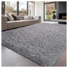 (80 x 150 cm (2 ft 6 in x 5 ft), Grey) Anti Slip Shaggy Rug For Living Room Runner Carpet