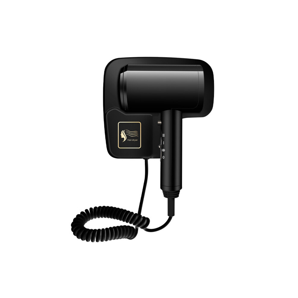 (Black, UK) Professional Hotel Hair Dryer Wall-mounted Powerful 1600W