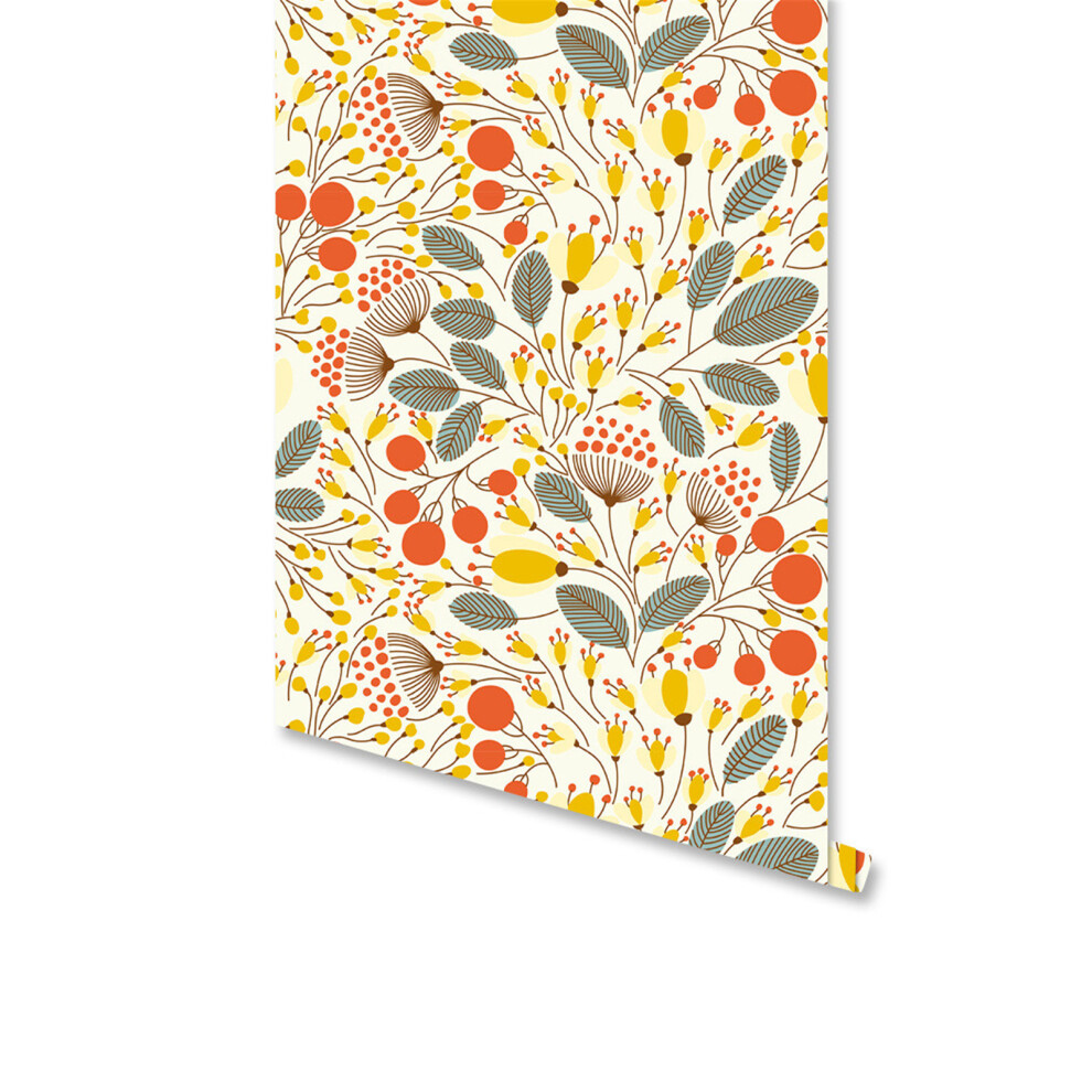 (Rw305) Peel And Stick Removable Wallpaper Botanical Print, Self-Adhesive Floral And Leaf Wall Murals, Use As Wall Paper, Contact Paper Or Shelf Paper 6915070011082