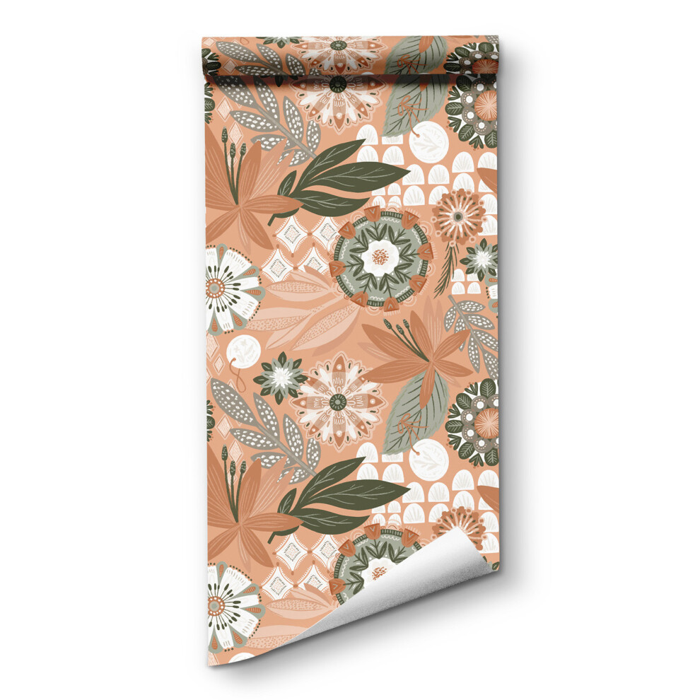 (Rw443) Peel And Stick Removable Wallpaper Botanical Print, Self-Adhesive Floral And Leaf Wall Murals, Use As Wall Paper, Contact Paper Or Shelf Paper 6915070011143