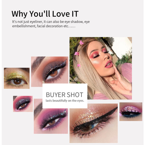 12pcs/set Liquid Eyeliner Colorful Glitter Sequins Eye Makeup 2