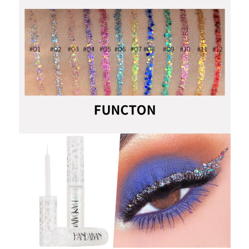 12pcs/set Liquid Eyeliner Colorful Glitter Sequins Eye Makeup 1