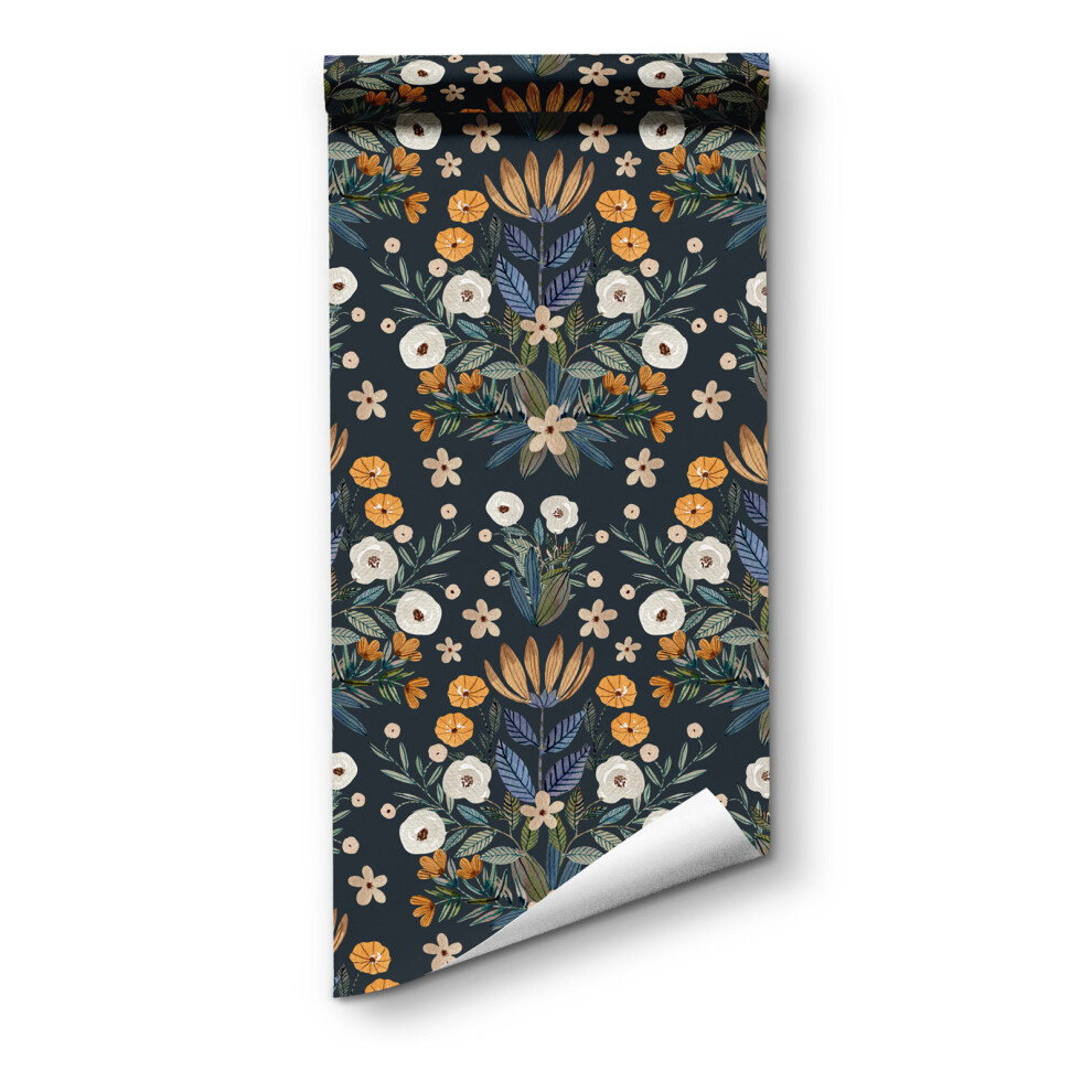 (Rw445) Peel And Stick Removable Wallpaper Botanical Print, Self-Adhesive Floral And Leaf Wall Murals, Use As Wall Paper, Contact Paper Or Shelf Paper 6915070011167