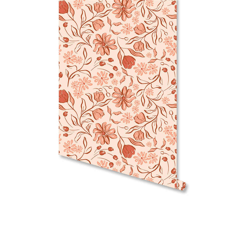 (Rw467) Peel And Stick Removable Wallpaper Botanical Print, Self-Adhesive Floral And Leaf Wall Murals, Use As Wall Paper, Contact Paper Or Shelf Paper 6915070011174