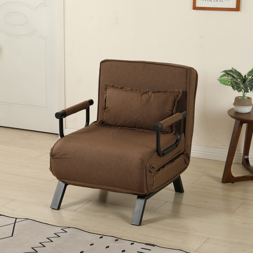 (Coffee) WestWood 4-in-1 Convert Folding Sofa Bed Floor Chair Recliner Sleeper Lounger