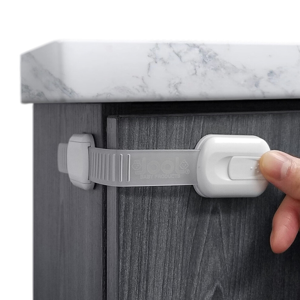 Child Safety Strap Locks (4 Pack) For Cupboards, Fridge, Cabinets, Drawers, Dishwasher, Toilet, 3M Adhesive No Drilling - By Jool Baby Jool Baby Products