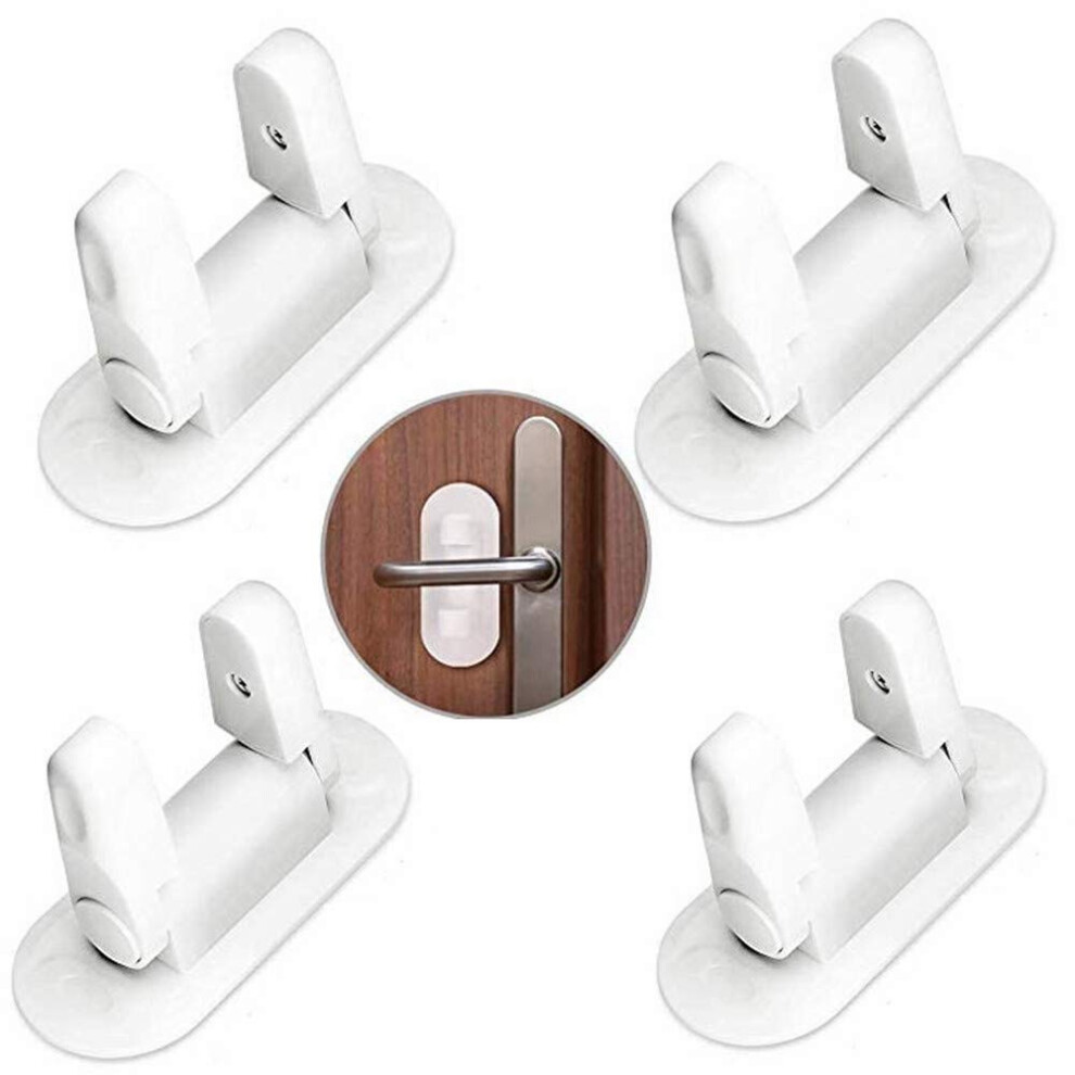 4Pcs Kids Handle Door Lever Lock Baby Safety Door Handle Locks Latches Child Proof Locks With 3M Adhesive For Kids Toddler Safety Yizunnu