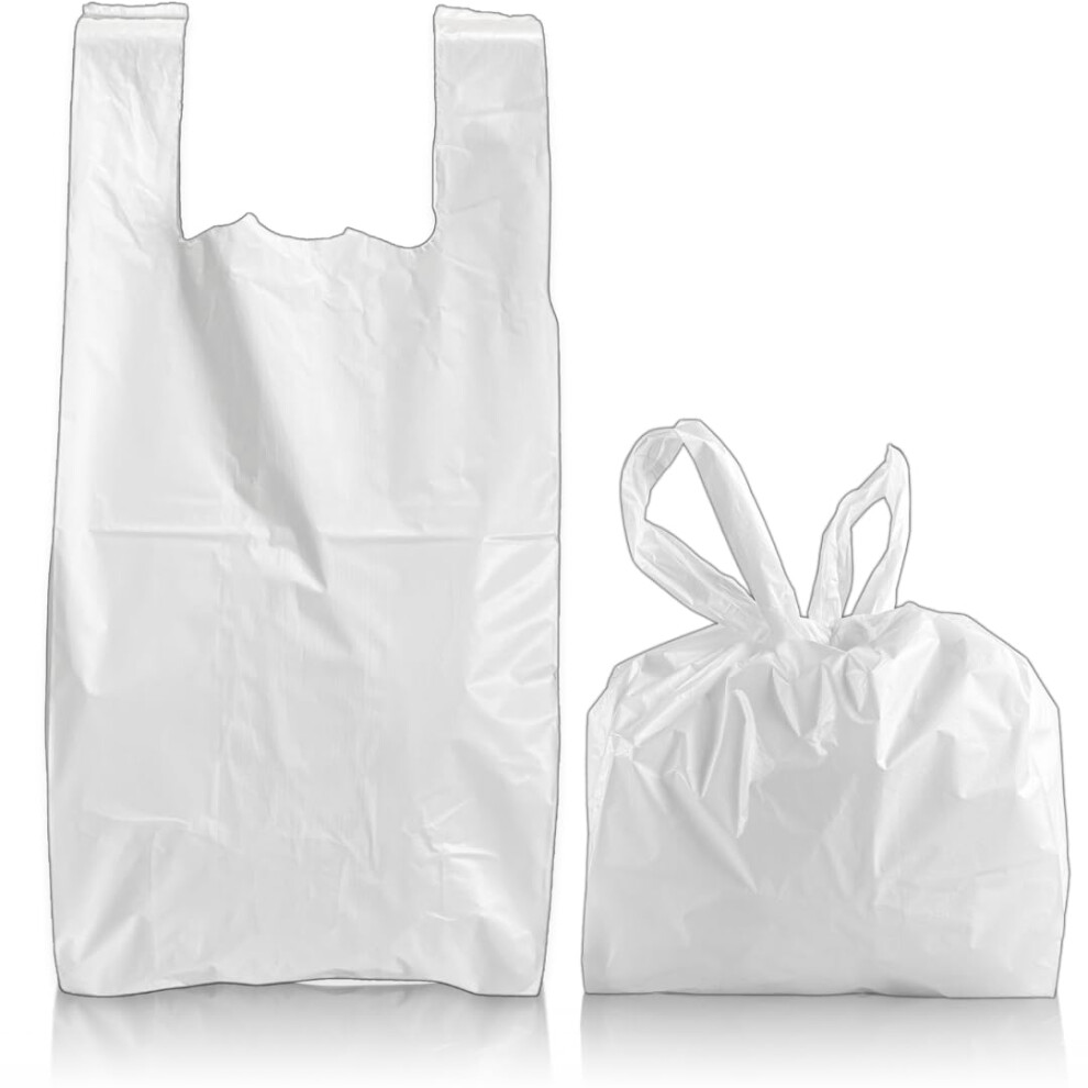 Adult Nappy Disposal Bags | 200 Pack | 10% Thicker Nappy Sacks | Odour Free Sanitary Disposal Bags | Easy Tie Handles White Pwgoods