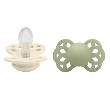 Infinity Symmetrical Soother 2-Pack, BPA Free, Symmetrical Nipple, Silicone, Symmetrical Nipple. Silicone, Made in Denmark, 0-6 Months (Pack of 2),