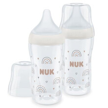 Perfect Match Baby Bottles Set | 3+ Months | Adapts to Baby's Palate | Temperature Control | Anti Colic Vent | 260 ml | BPA-Free | Medium Silicone