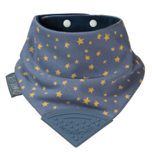 Baby Bibs with Teether | 2 months+ Teething Bibs, Toddler Bibs | Reversible Dribble Bib & Baby Teether | Multi-Award Winning Neckerchew (Midnight