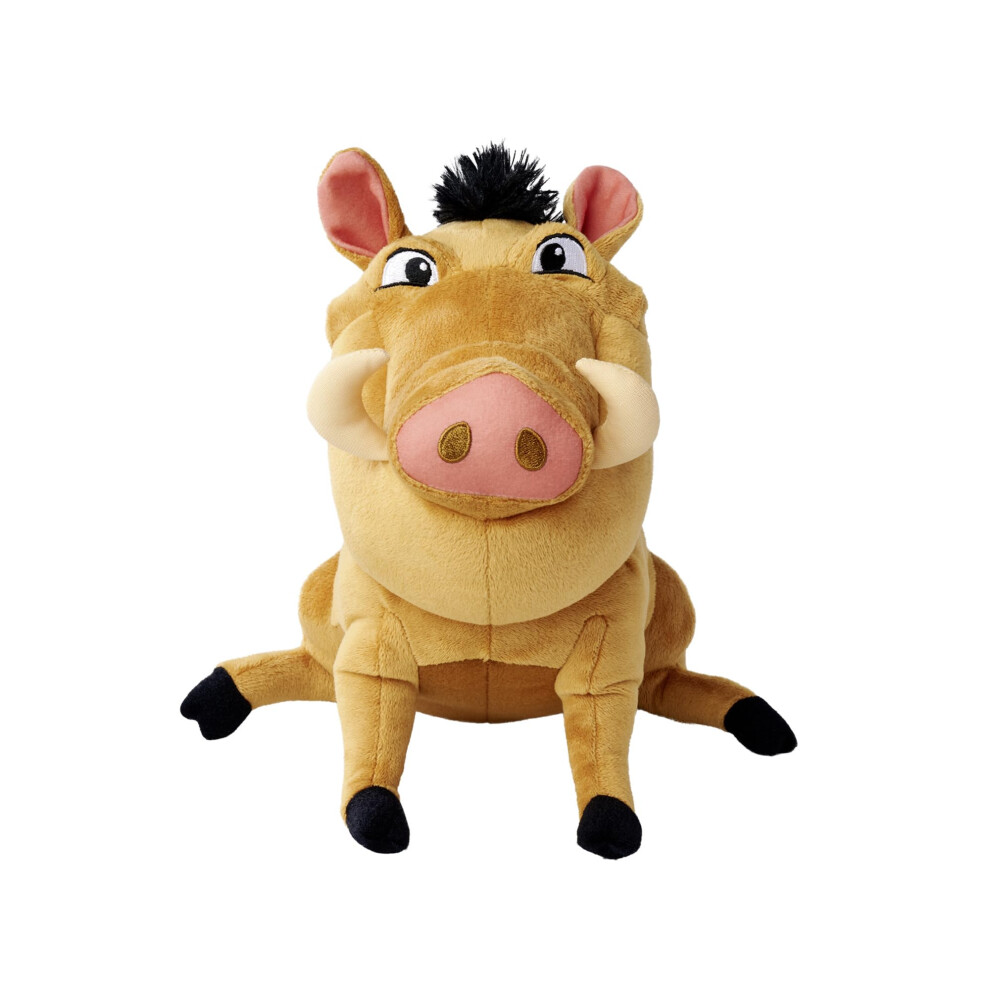 Disney Lion King Pumbaa Character 25cm tall, Celebrating 30 Years of The Lion King, cuddly soft toy for kids and adults for birthday and gift or just