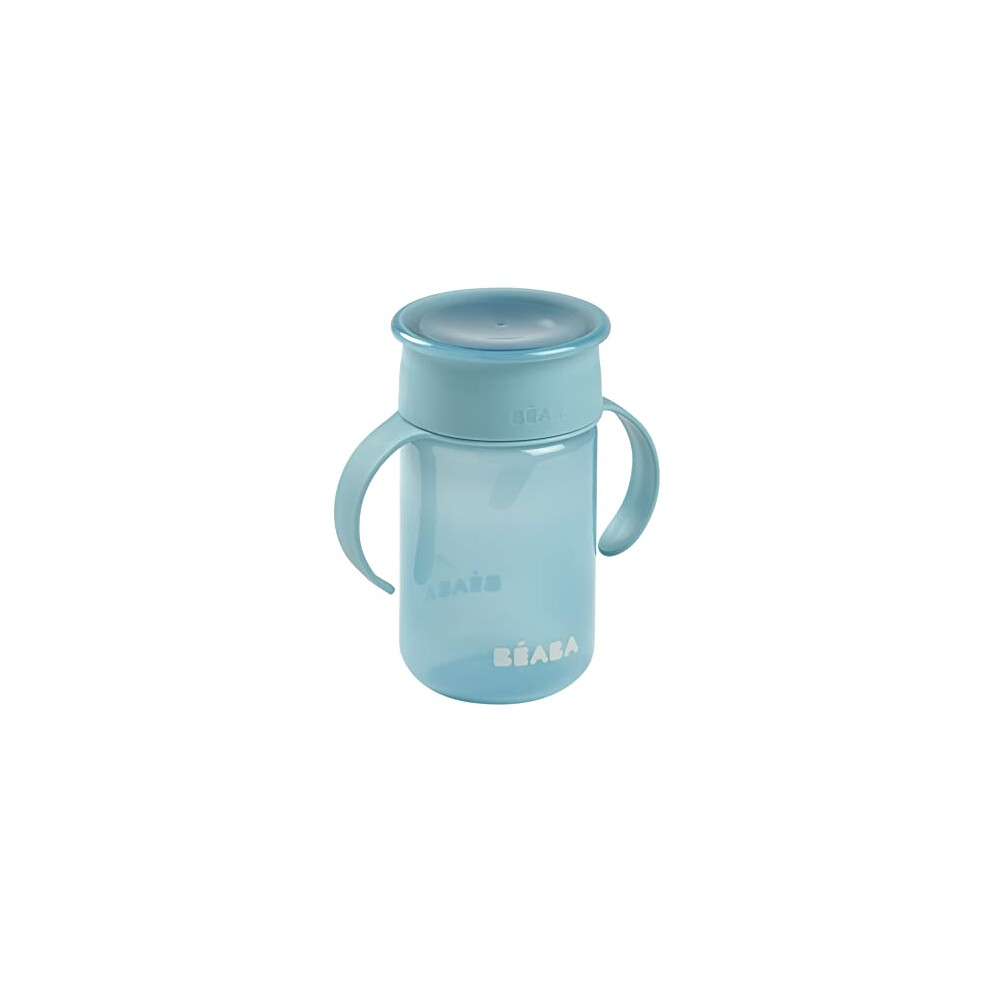Beaba 360 Training Cup With Anti-Drip Disc, Patented Anti-Leak System, From 12 Months, Removable Handles, With Hygienic Lid, Strong And 340 Light