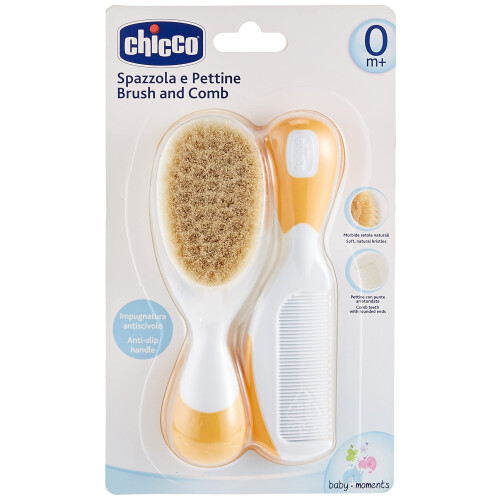Chicco Pincel e Pente Laranja 2 unidades