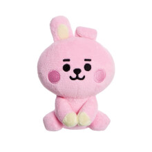 61479 BT21 Official Merchandise, Baby Cooky Sitting Doll 5In, Soft Toy, Pink - Plush Soft Toy