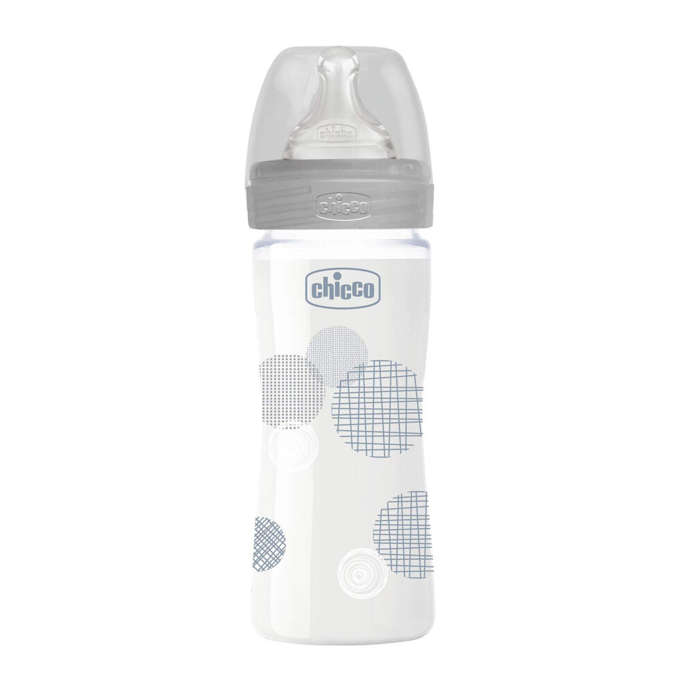 Wellness Bottle Slow Flow Glass, Silicone Teat, 240 ml, 280 g