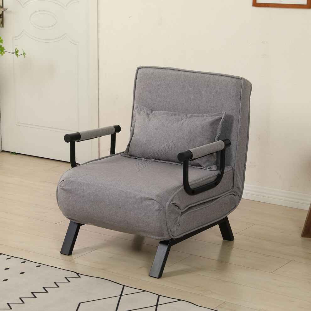 (Grey) WestWood 4-in-1 Convert Folding Sofa Bed Floor Chair Recliner Sleeper Lounger