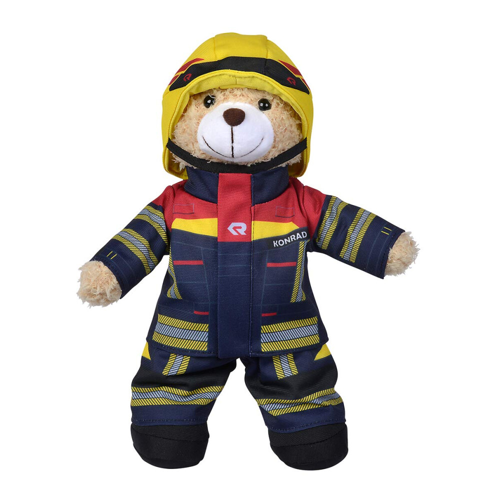 108101001 â Fire Brigade Plush Bear Rosenbauer, Cuddly Soft, 30 cm, in Fire Brigade Suit, Suitable for Children from the First Months of Life