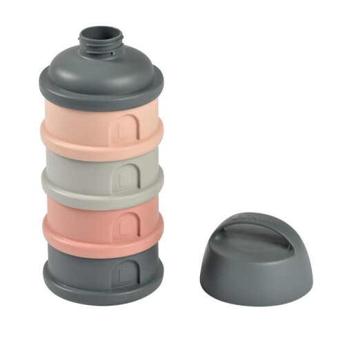 BEABA Boîte doseuse BEABA - 4 compartiments - mineral grey/pink 1
