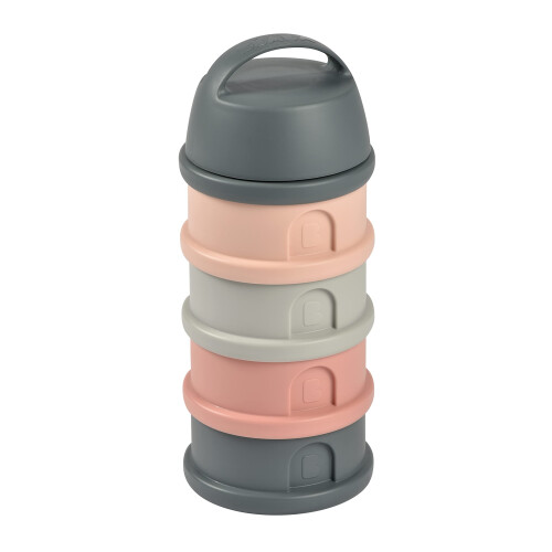 BEABA Boîte doseuse BEABA - 4 compartiments - mineral grey/pink