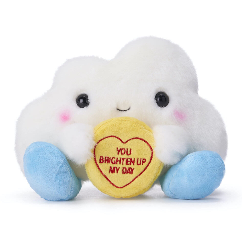 Posh Paws 37768 Swizzels Love Hearts Charlie Cloud, ‘You Brighten Up My Day' 18Cm (7-Inches) Soft Toy, White