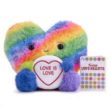 Swizzels Love Hearts Arty the Big Hearty 'Love is Love' Soft Toy 18cm (7 inches), 37513