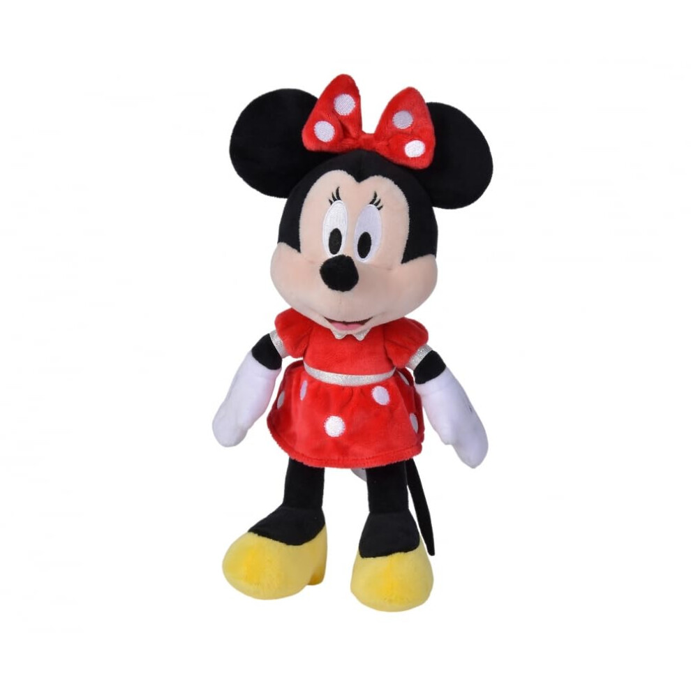 Toys - Disney Minnie Mouse with Red Dress, Soft and Comfortable Material, 100% Original, Suitable for Boys and Girls of All Ages - 25 cm