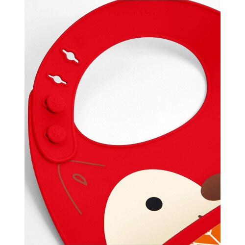 Skip Hop Zoo Fold and Go Silicone Bib Fox, Red 1