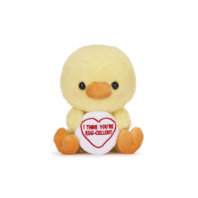 37510 Swizzels Love Hearts 18cm (7-Inch) Baby Chick ‘I Think You'RE Egg-CELLENT' Plush Soft Toy