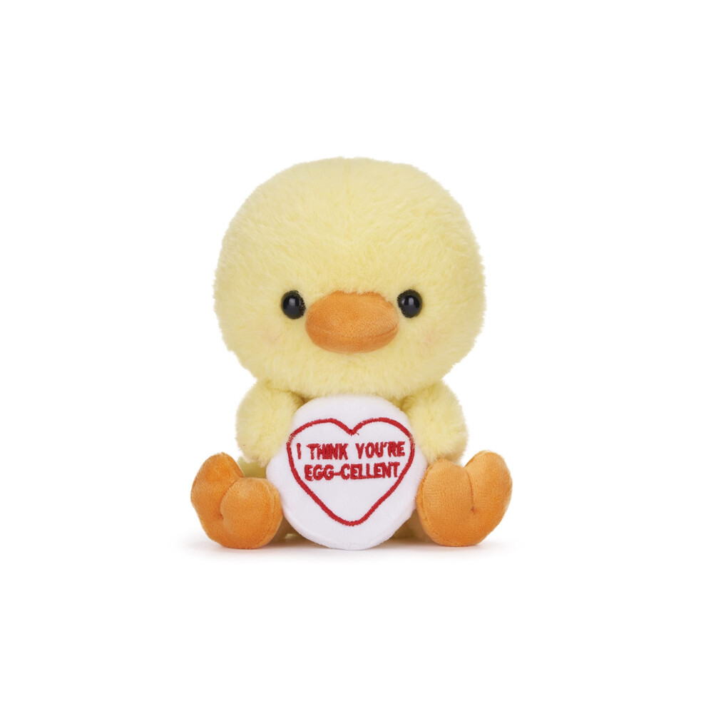 Posh Paws 37510 Swizzels Love Hearts 18Cm (7-Inch) Baby Chick ‘I Think You're Egg-Cellent' Plush Soft Toy