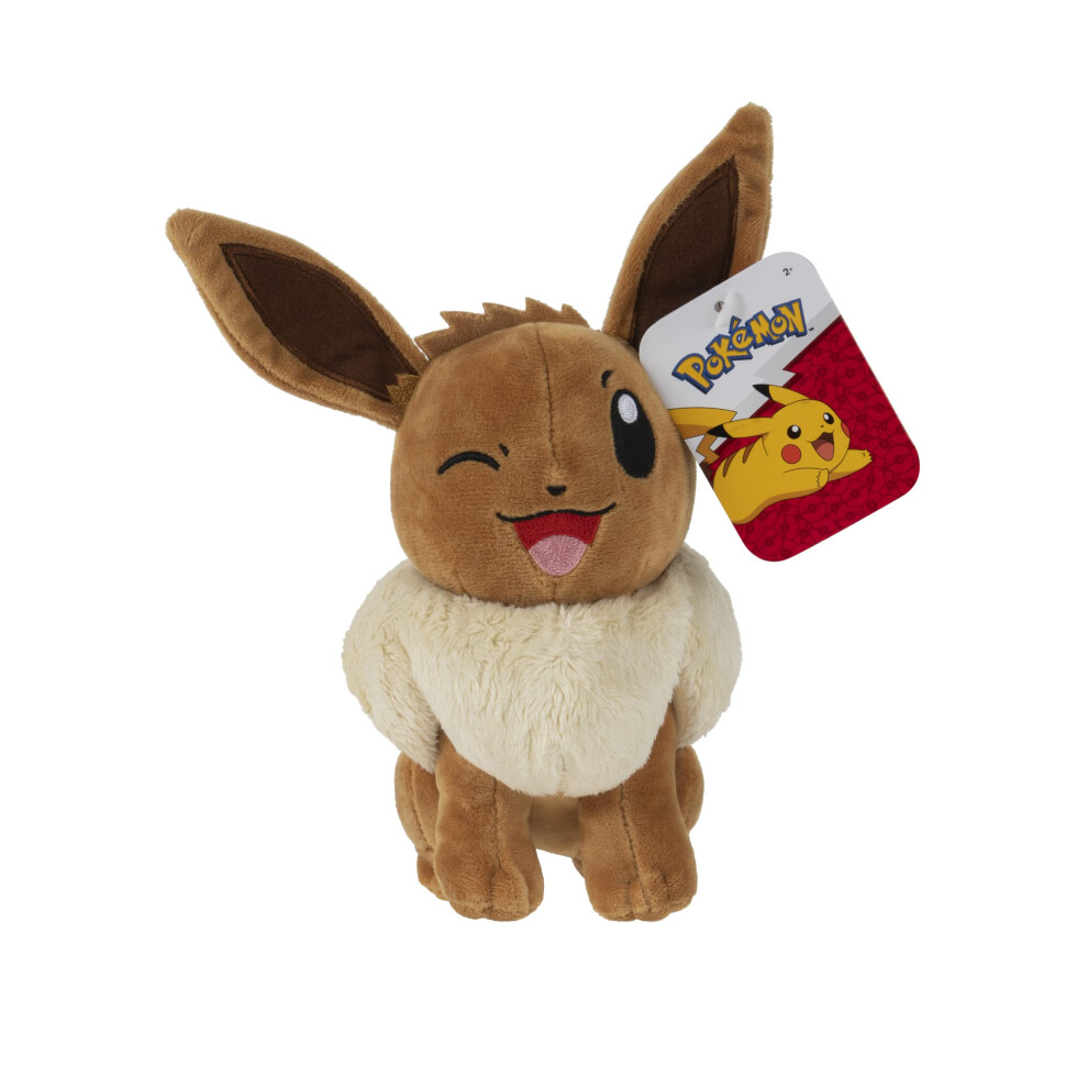 Pokemon Cuddly Toy Eevee Eevi 20 cm - Pokemon Plush Toy - 2022 - Pokemon Plush - Officially Licensed Pokemon Toy