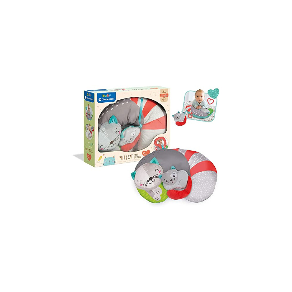 New Clementoni 17278 Kitty-Cat Tummy Pillow, Multi-Colour