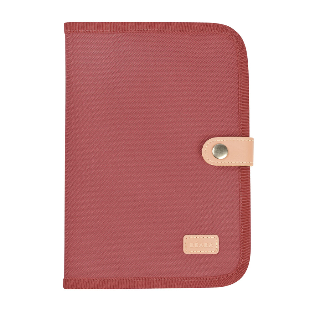 BÉABA, Health Book Cover, Geneva, 2 Inside Pockets, Press stud, Waterproof Fabric, terracotta