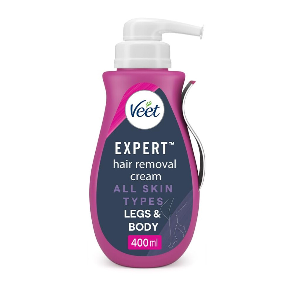 Expert Hair Removal Cream, 400ml, Depilatory Cream, Hair Removal Cream For Women, All Skin Types, Suitable For Arms, Legs, Underarms and Bikini,