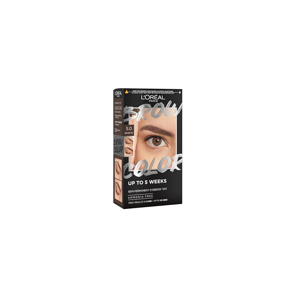 L'OrÃ©al Paris, Semi-Permanent Eyebrow Tint, Lasts up to 5 Weeks, Visible Results in 5 Minutes, Up to 10 Uses, Ammonia Free, Brow colour, Shade: 5.0-image-OPC-PF95JQJ-NEW
