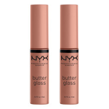 NYX Professional Make Up Butter Gloss, Non-Sticky Lip Gloss, Madeleine, Duo Pack
