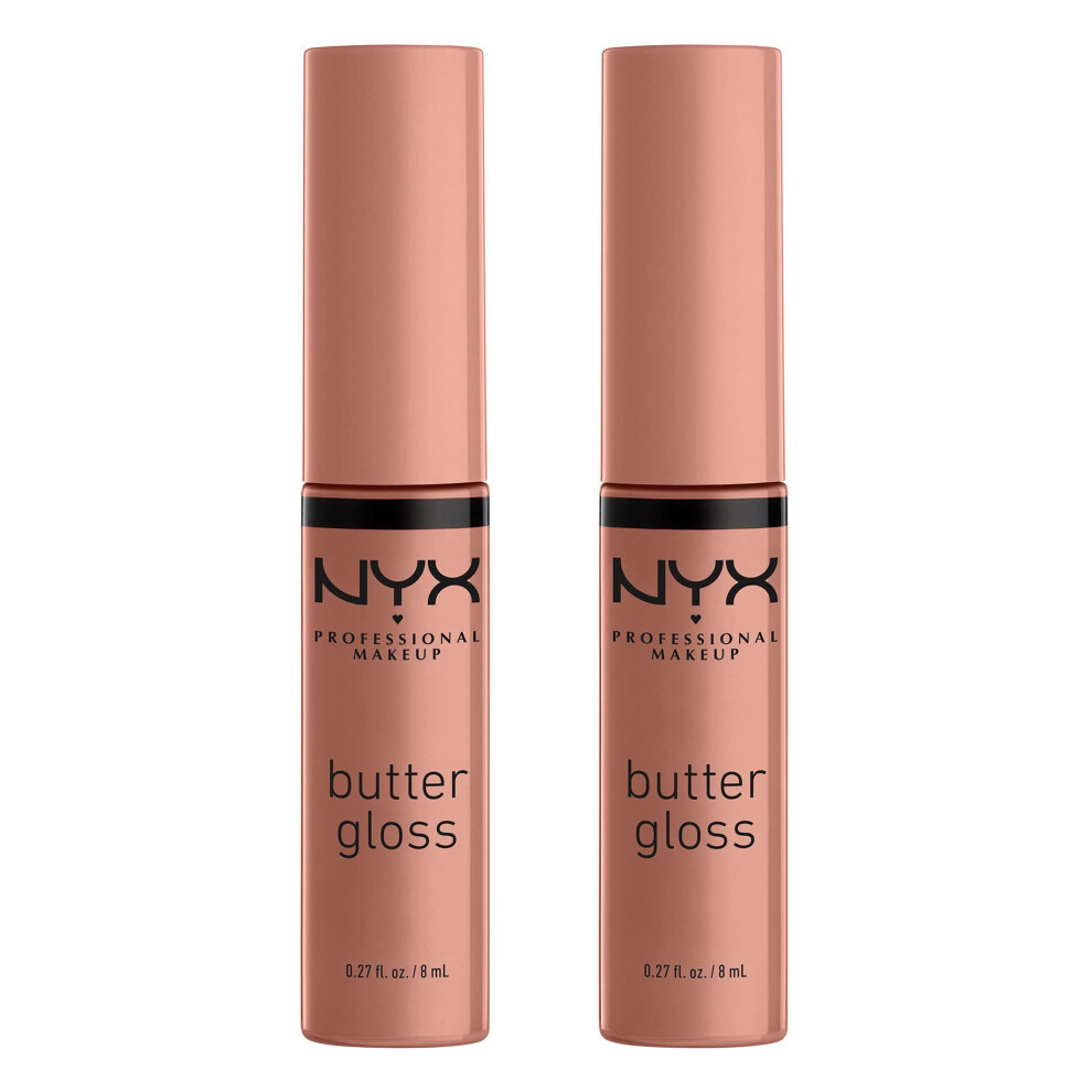 Nyx Professional Makeup Nyx Professional Make Up Butter Gloss, Non-Sticky Lip Gloss, Madeleine, Duo Pack