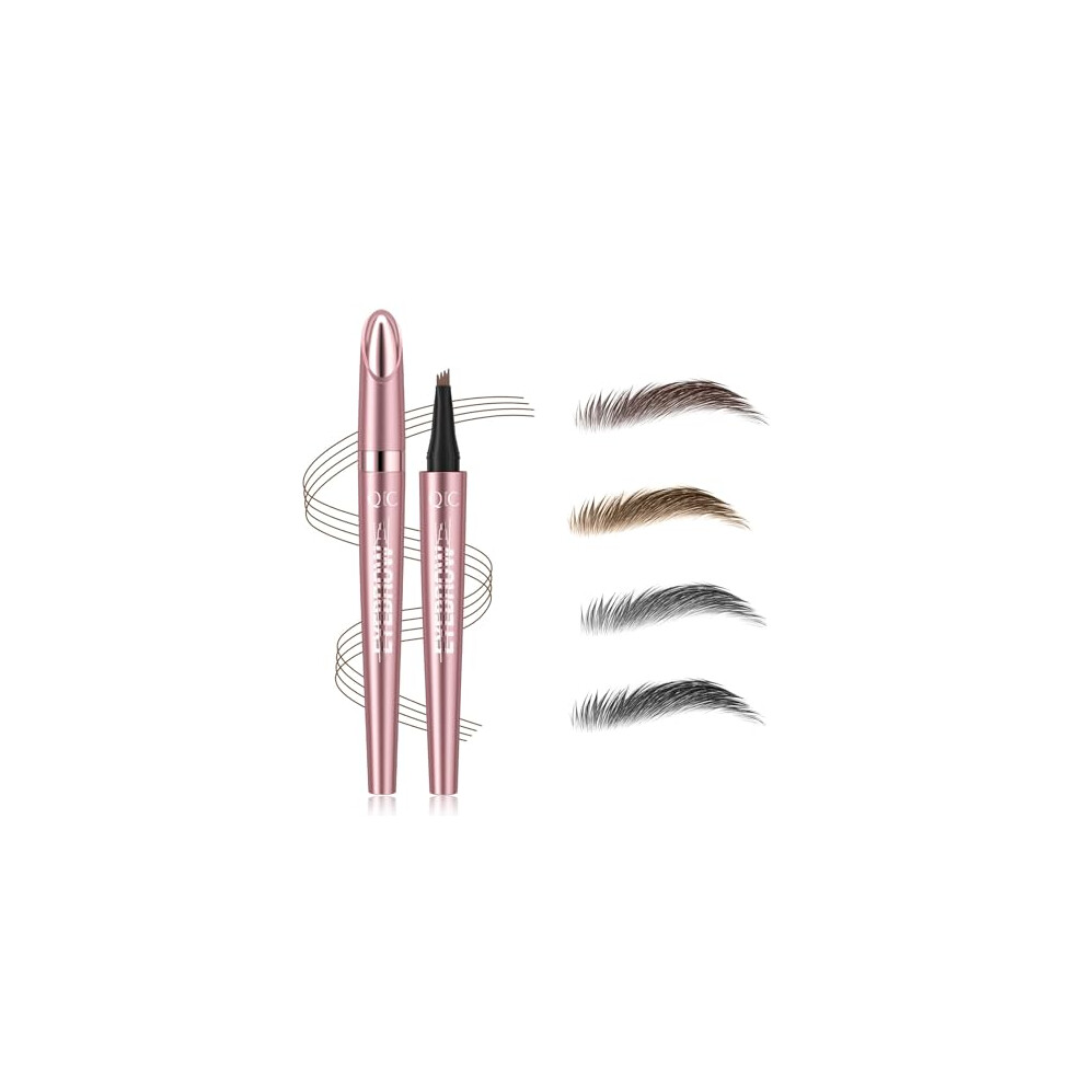 2024 New Magic Eyebrow Pencil With 4 Micro-Fork Tip Long-lasting Waterproof Eyebrow Pen And Smudgeproof Brow Pen,Creates Natural Looking Defined