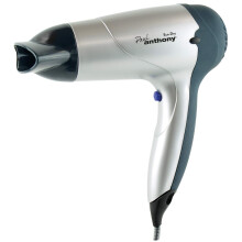 Eco-Dry 1600w Hair Dryer / 3 Heat/Speed Settings/Concentrator Nozzle/Safety Cut-Off/DC Motor - Silver - H1316
