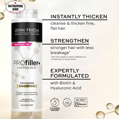 John Frieda PROfiller+ Thickening Shampoo for Thin, Fine Hair, 500ml 2