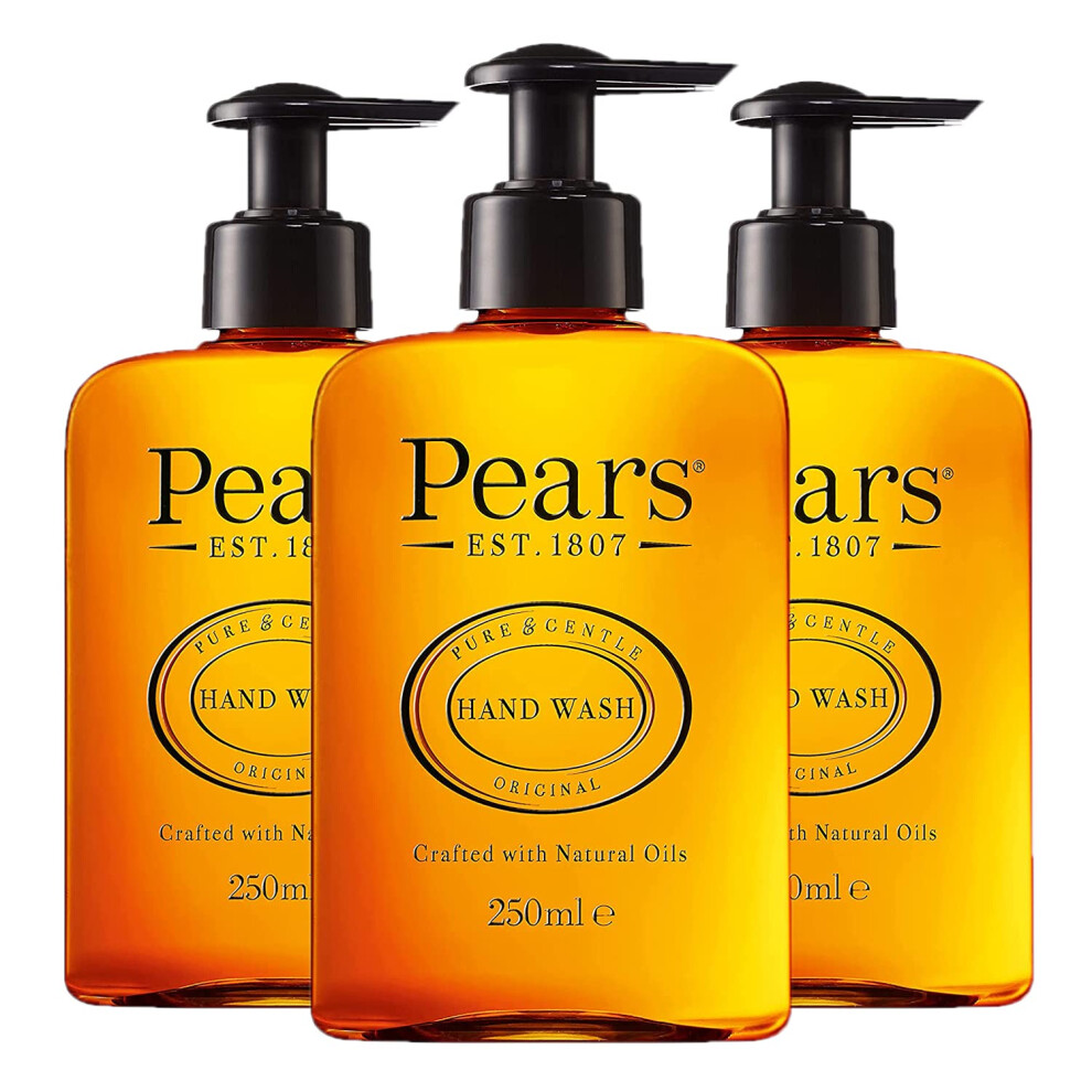 Pears Pure & Gentle Moisturising Liquid Hand Wash - Enriched With Glycerin And Formulated With Natural Oils, 10X More Moisturiser* - Soap-Free Cleanser