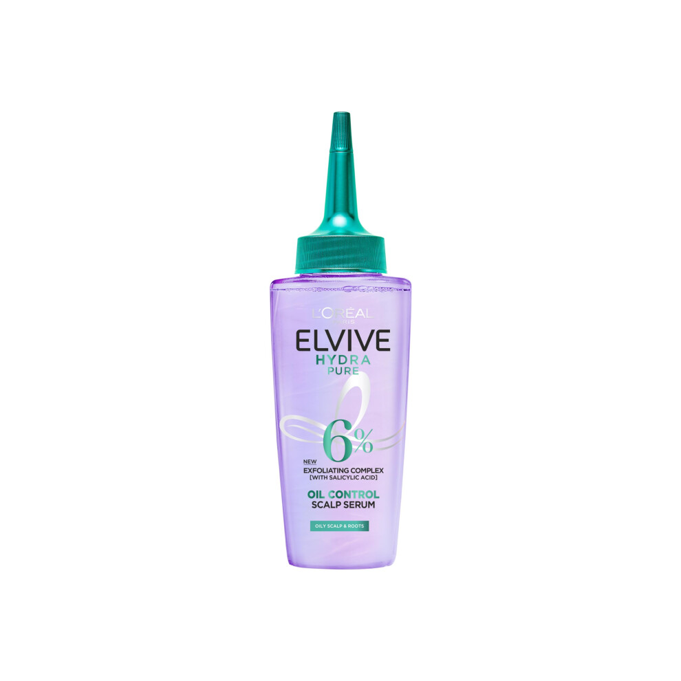 L'Oréal Paris Elvive Hydra Pure Exfoliating Pre-Shampoo Scalp Serum for Oily Scalp & Roots, with Salicylic Acid, Gently Cleansed of Excess Oil,